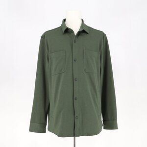 NWT 01.ALGO Men's Performance Twill Button-Up Overshirt Kombu Green Size XL